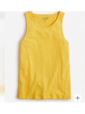 J.Crew Vintage Cotton Knot-Back Cotton Tank Top in Solar Yellow Size L BP076 NWT